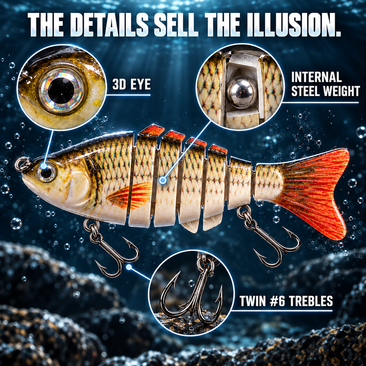 RippleStrike 7™ Multi-Jointed Sinking Swimbait