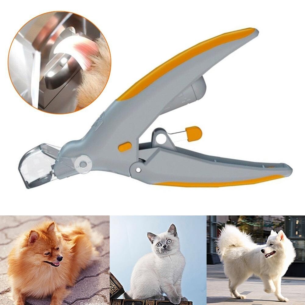 Coupe-griffes pour animaux avec lumière LED, ciseaux à griffes pour chien et chat avec manche antidérapant en acier inoxydable, coupe-griffes anti-saignement pour outils de nettoyage et de toilettage des animaux de compagnie