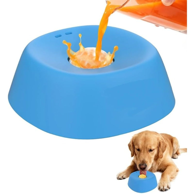 Beruhigende Schleckschale für Hunde mit Ball – Rutschfester Anti-Schling-Napf