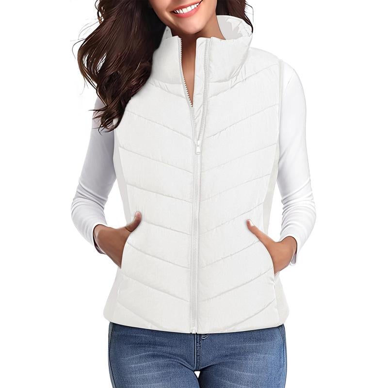Puffer Vest Women Sleeveless Zip Up Outerwear