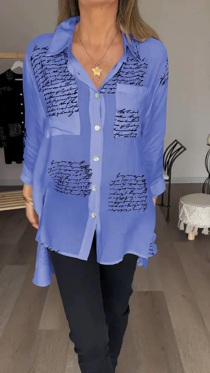 Nouvelle Chemise à Revers Imprimé Lettres Tendance (Achetez 2, Livraison Gratuite)
