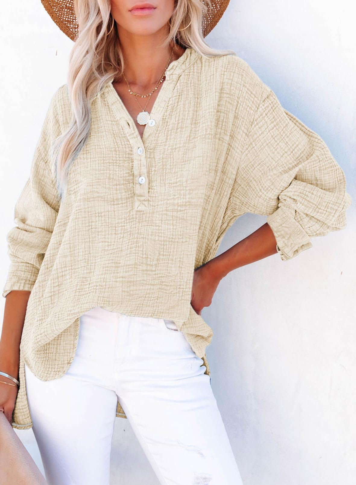 Women's Basic V-Neck Pullover Shirt T-Shirt (Buy 2 Free Shipping)