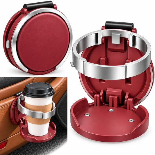 Foldable Car Cup Holder with Hook Universal Car Door Cup Holder