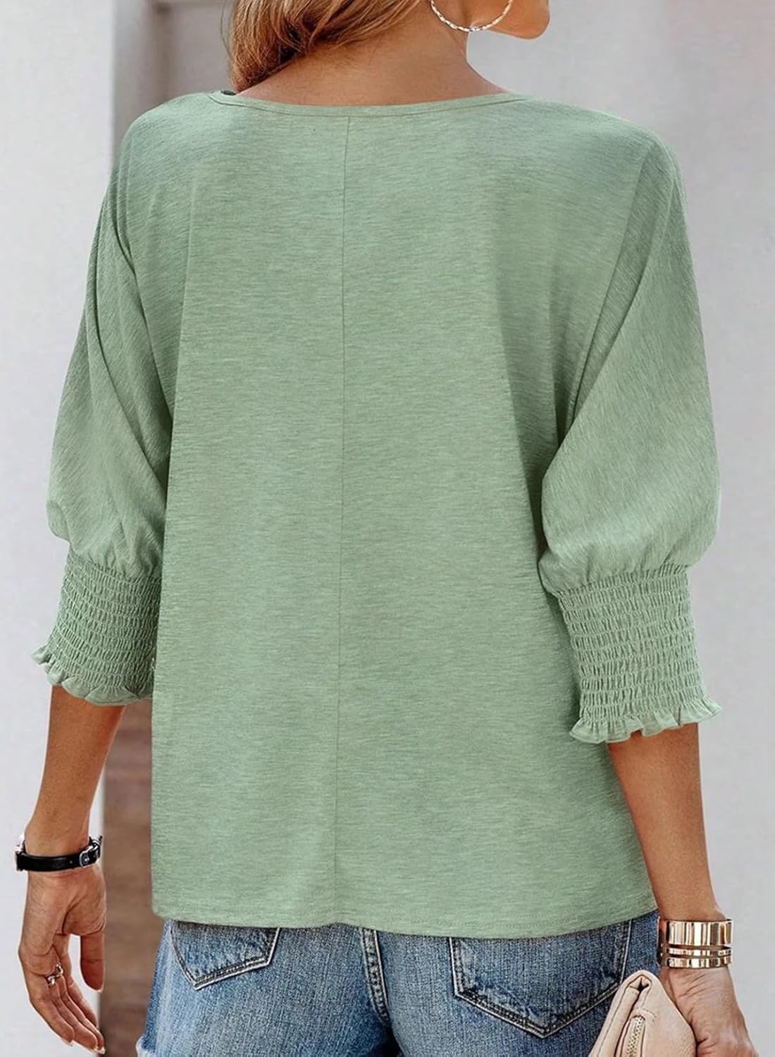 Women's Round Neck 3/4 Sleeve Basic T-Shirts (Buy 3 Free Shipping)