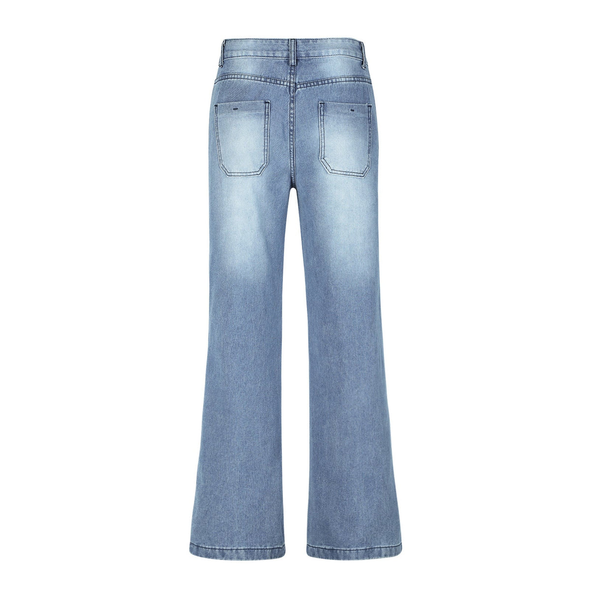 High-Waist Weite Jeans mit langem Bein