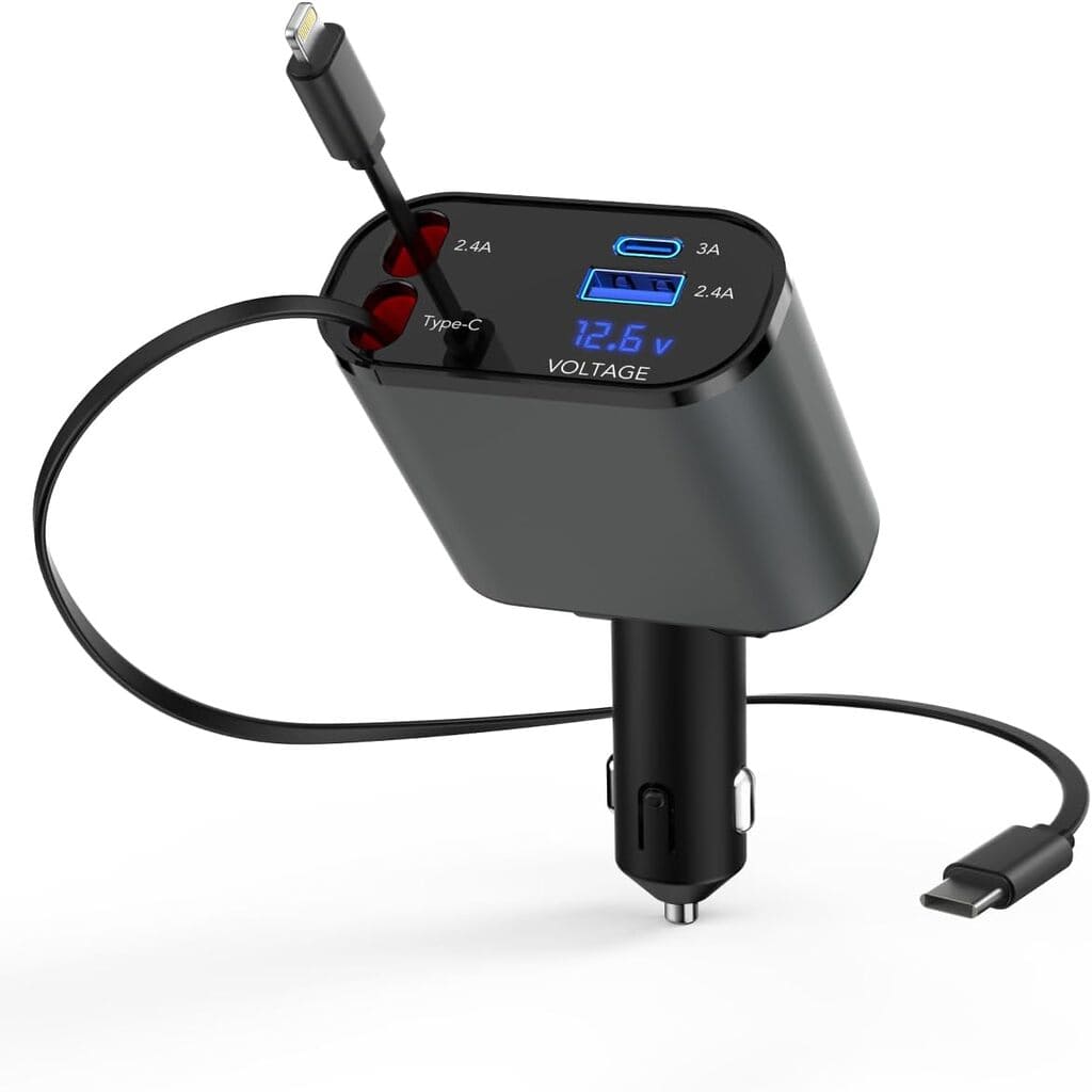 Chargeur de voiture rétractable pour voiture rapide
