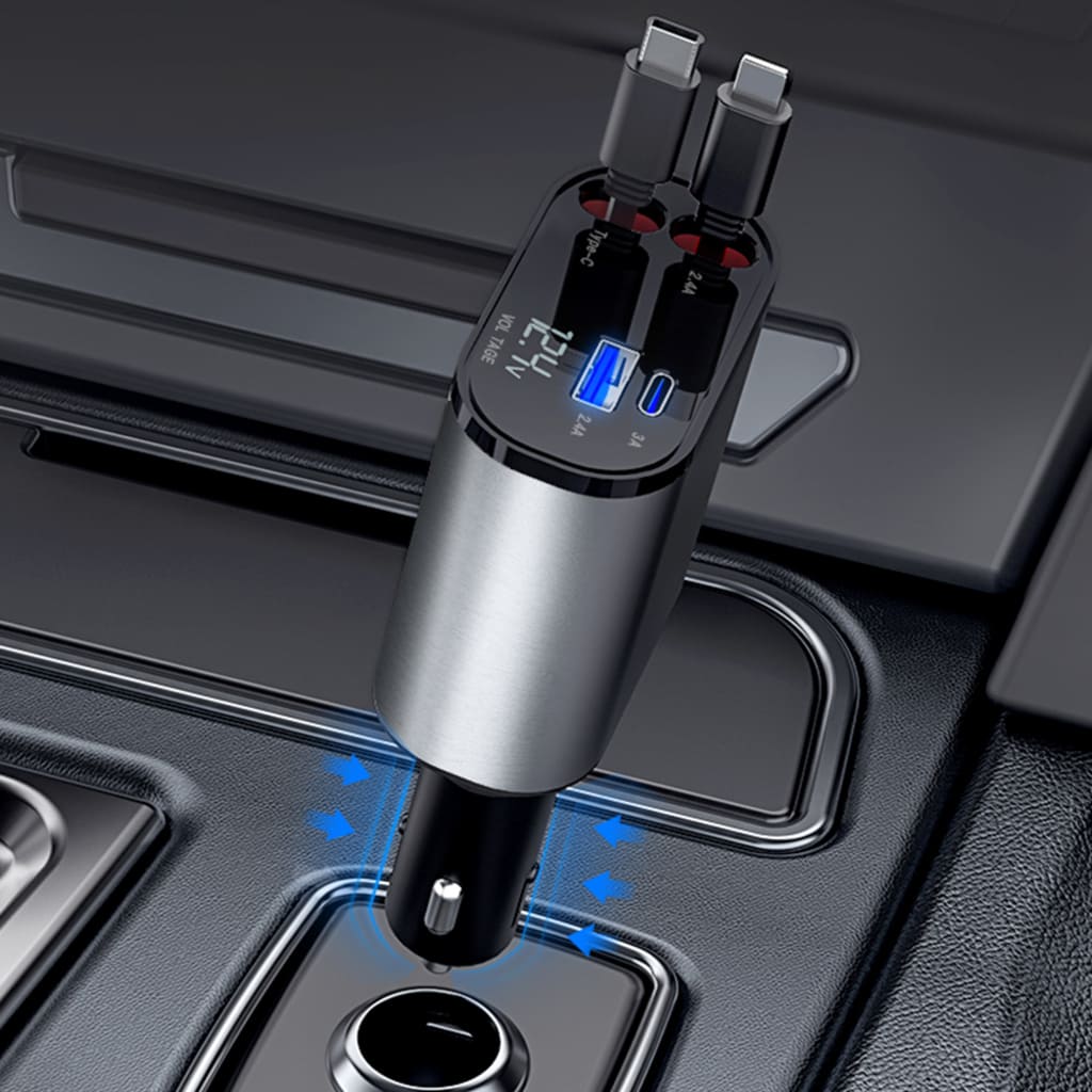 Chargeur de voiture rétractable pour voiture rapide