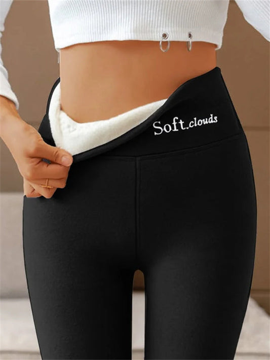Pantalon d'hiver chaud et décontracté, couleur unie