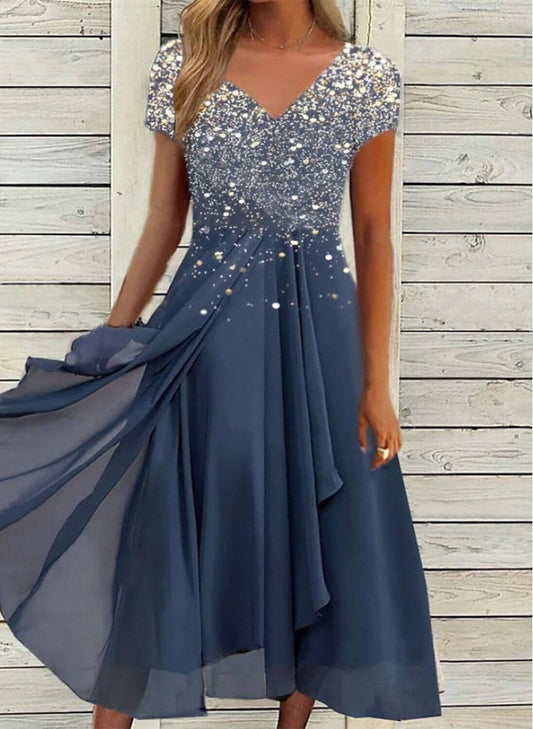 Elegantes glitzerndes Sternenkleid Partykleid
