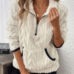 Half-Zip Fuzzy Sweatshirt š | Cloud-Soft + Roomy Pockets ā Comfy Daily/Lounge