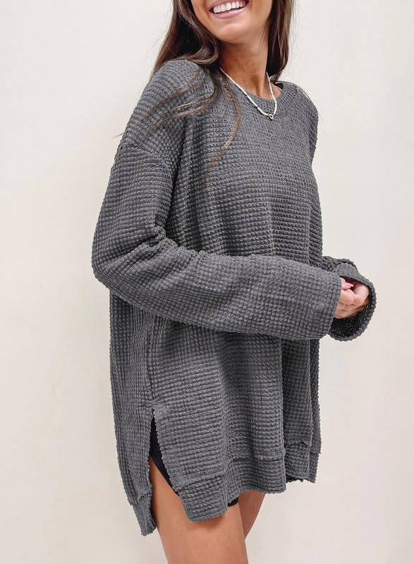 Women's Oversized Waffle Knit Top (Buy 2 Free Shipping)