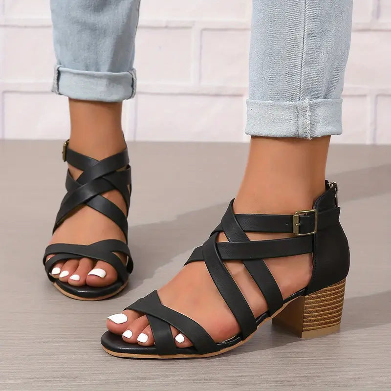 Women's Retro Stacked Heeled Orthopedic Sandals