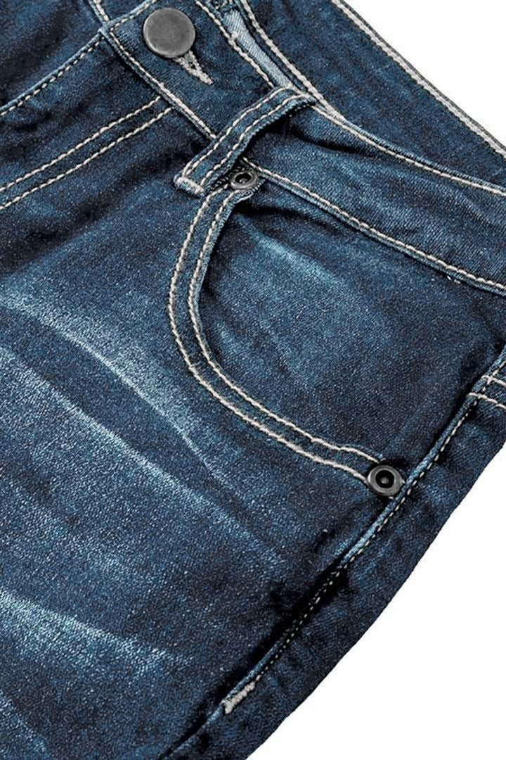 Jean vintage taille basse déchiré et boutonné