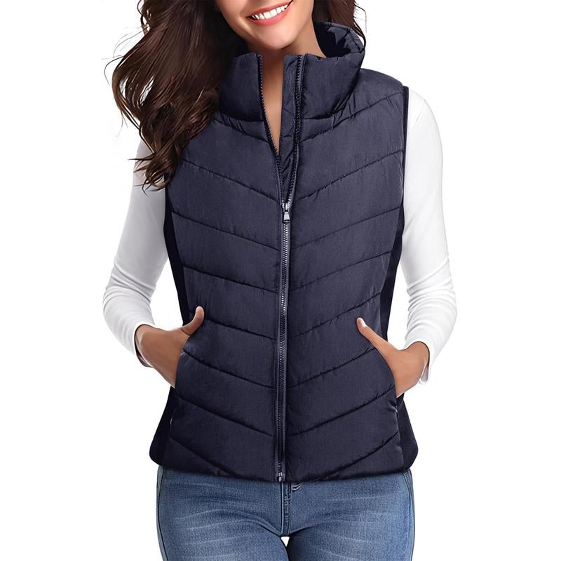 Puffer Vest Women Sleeveless Zip Up Outerwear