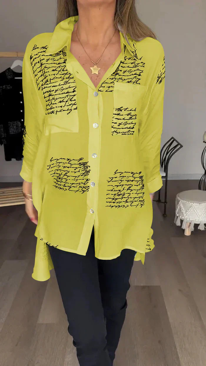 Nouvelle Chemise à Revers Imprimé Lettres Tendance (Achetez 2, Livraison Gratuite)