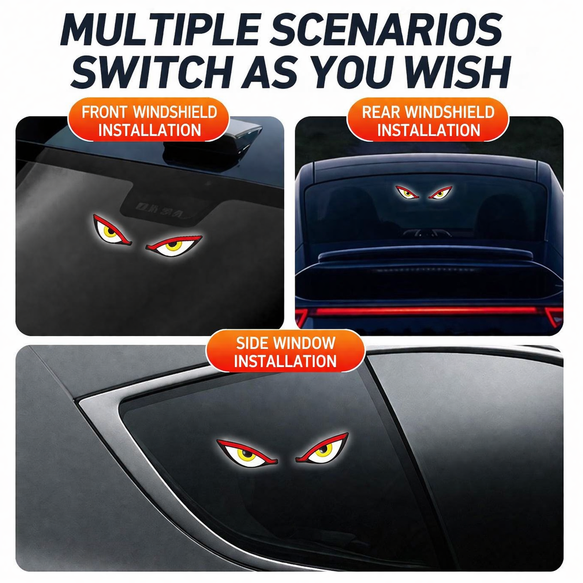Solar Demon Eye LED Car Window Light