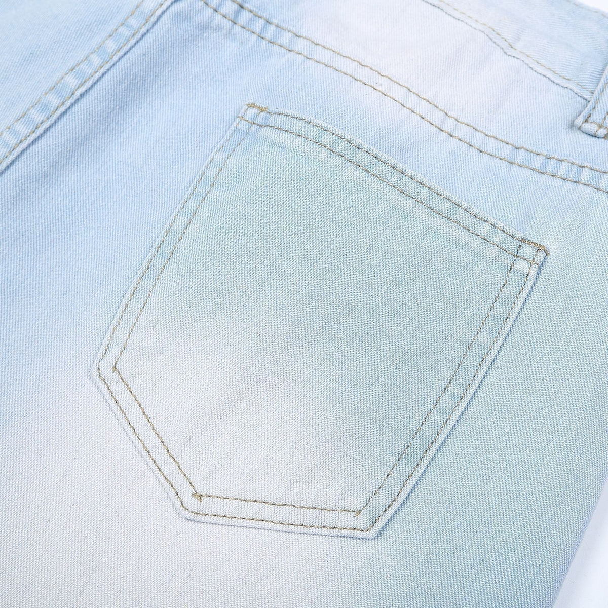 High-Waist Weite Jeans mit langem Bein