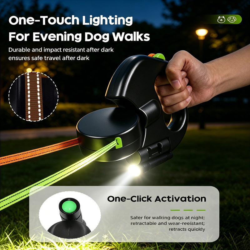 360 Retractable Dog Leash for Two Dogs