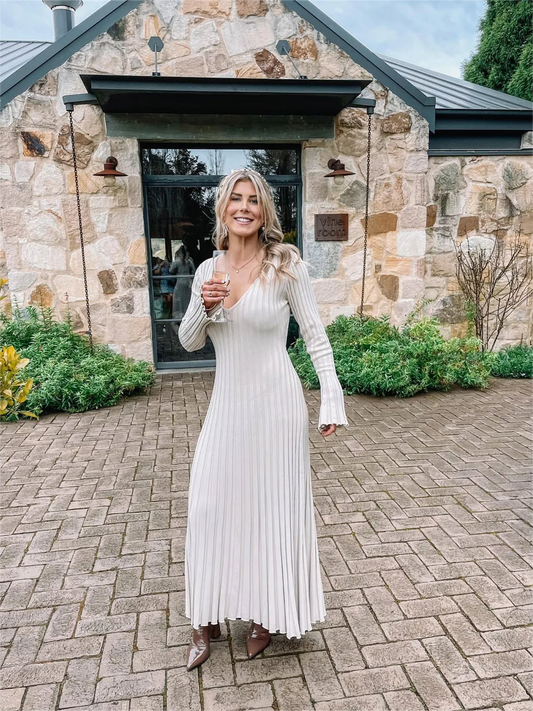Neues Langarm-Strick-Midikleid für den Herbst (Kaufe 2, Gratisversand)