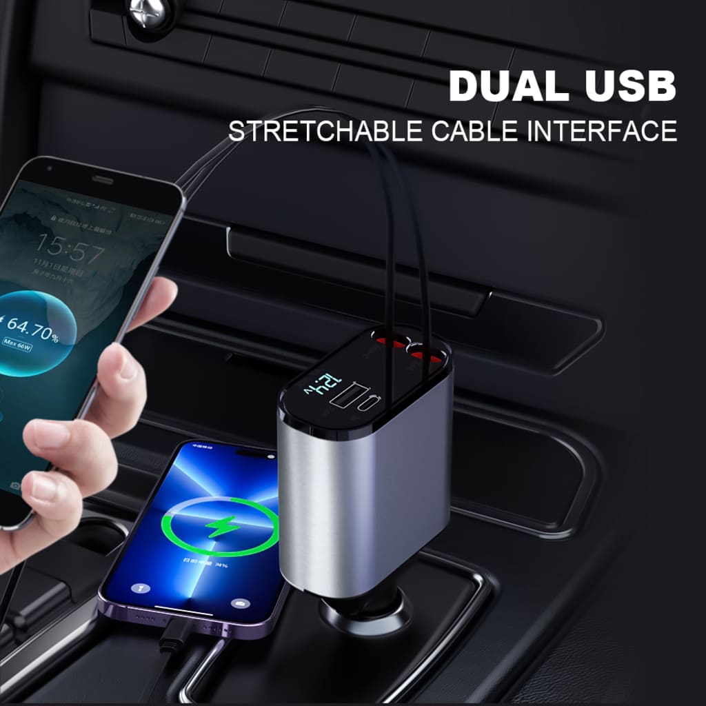 Chargeur de voiture rétractable pour voiture rapide
