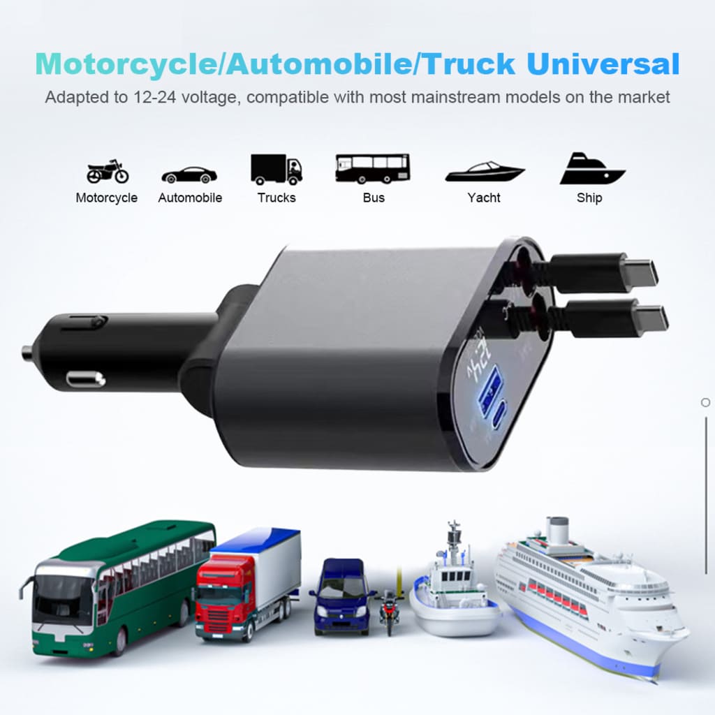 Chargeur de voiture rétractable pour voiture rapide