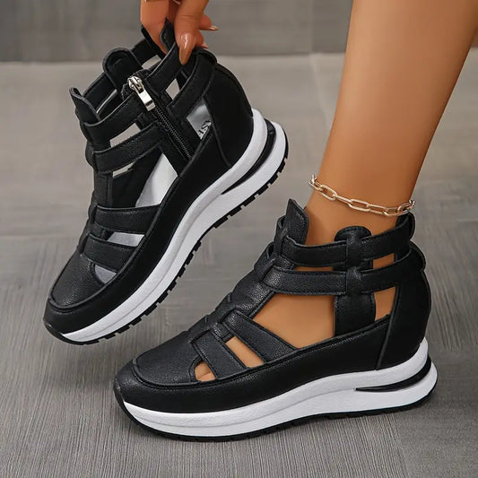 Side Zipper Comfortable Lightweight Wedge Sandals