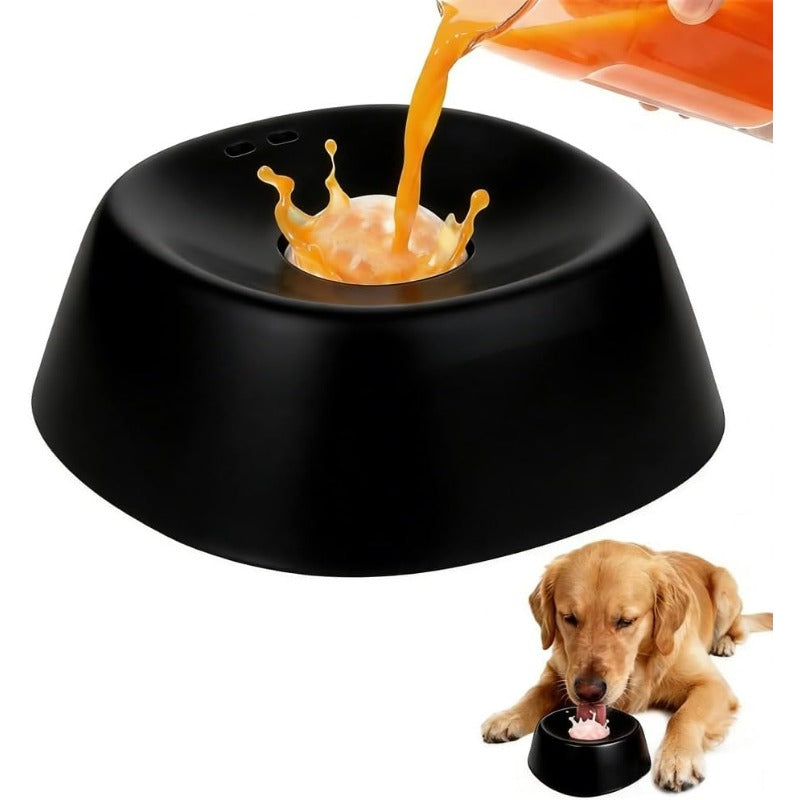 Beruhigende Schleckschale für Hunde mit Ball – Rutschfester Anti-Schling-Napf
