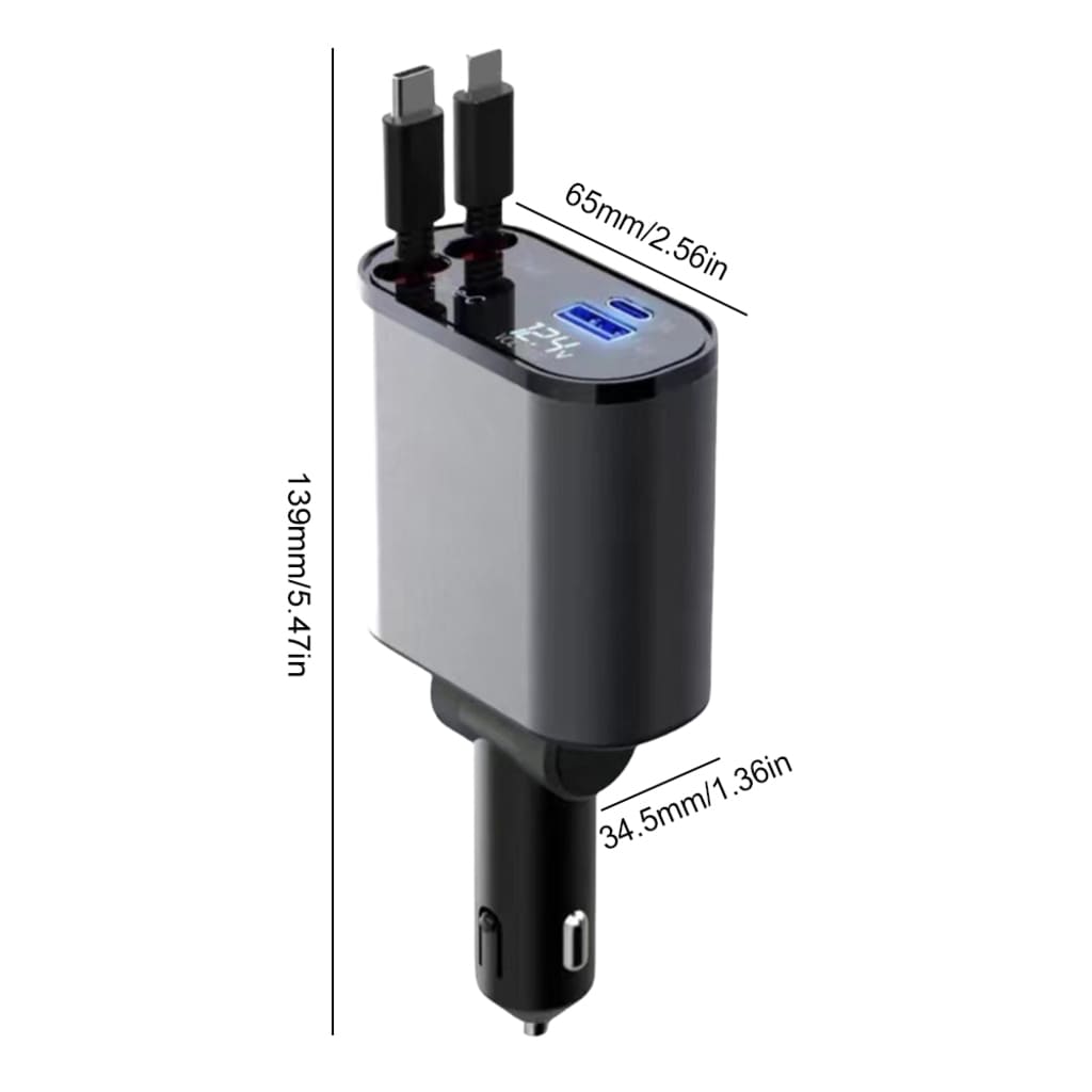 Chargeur de voiture rétractable pour voiture rapide